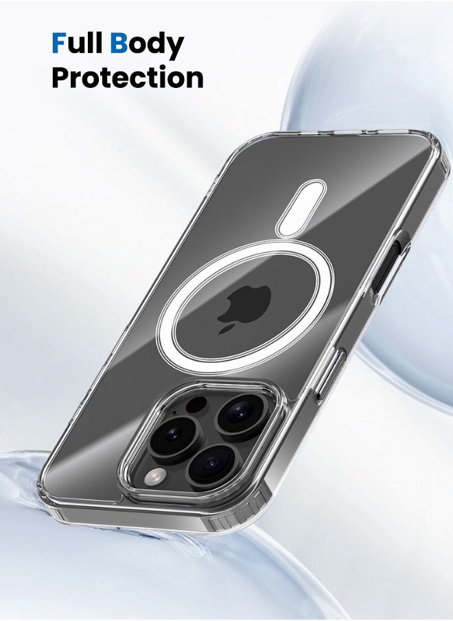 iPhone 16 Pro Max Case, Compatible with Magsafe, Anti-Scratch & Drop Slim Crystal Clear Hard Magnetic Case for iPhone 16 Pro Max 6.9inch, Clear