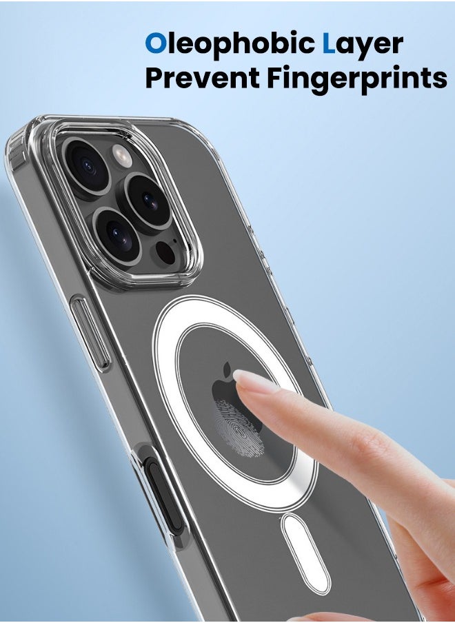iPhone 16 Pro Max Case, Compatible with Magsafe, Anti-Scratch & Drop Slim Crystal Clear Hard Magnetic Case for iPhone 16 Pro Max 6.9inch, Clear