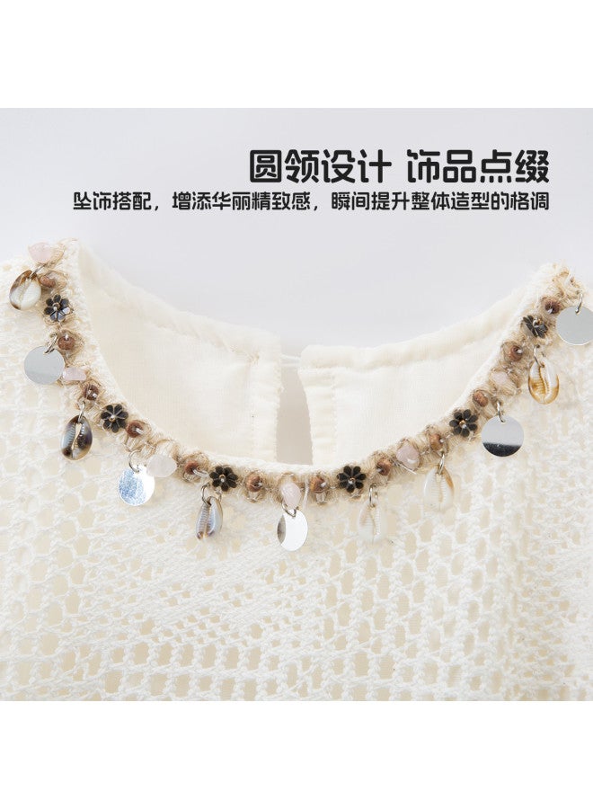 Bumblebee Girls Summer Dress 2025 New Fashion Sleeveless Hollow-out Layered Vest Dress For Girls - Image 4