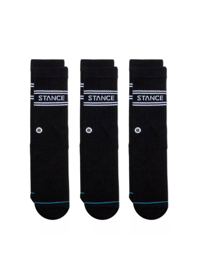 Stance Socks Basic 3 Pack Crew Black - Image 1