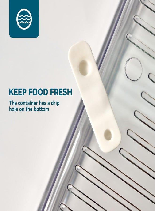Luckore 4-Piece Refrigerator Organizer Bins | Clear Fridge Organizers | Stackable with Lids | Food Storage Containers - Image 3