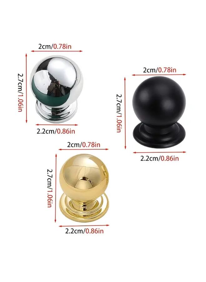 10 Pack Black Round Ball Drawer Handles Pulls With Screws Single Hole Cabinet - Image 2