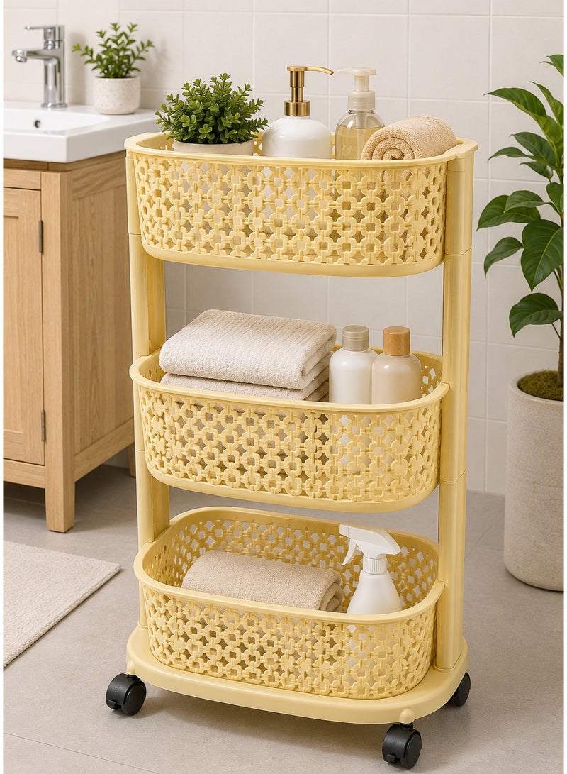 3-Tier Laundry Basket with Wheels - Image 4