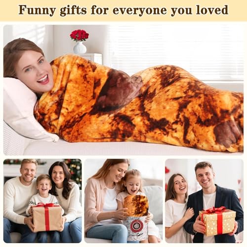 mermaker Cookies Blanket 71 inches for Adult Kids, Realistic Cookies Throw Blanket Funny Gifts for Women Men Teen Boy Girl, 285 GSM Soft Flannel Food Wrap Blanket for Christmas Birthday Gifts - Image 3