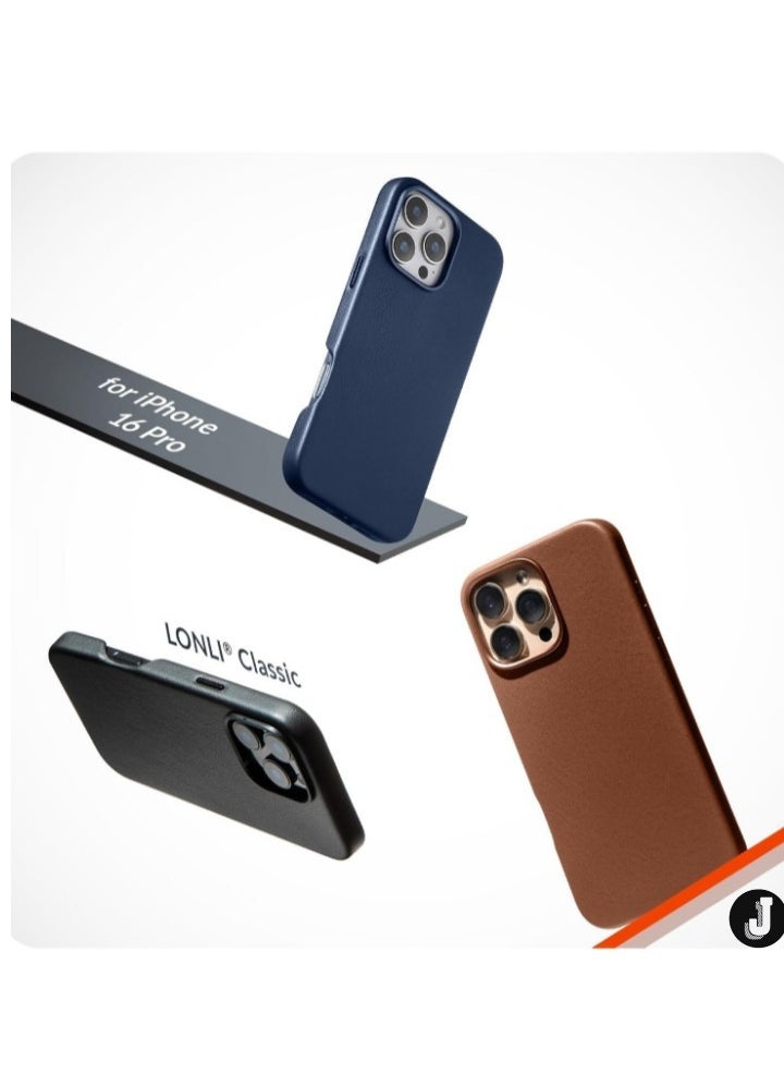 JAJEEK "Classic European Leather Case for iPhone 16 Pro – Black, Softens Over Time, MagSafe Compatible" - Image 2