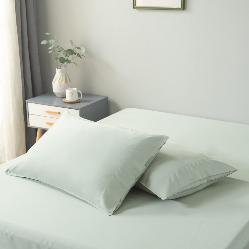 BC BELLA COTERIE Bella Coterie Luxury Bamboo Viscose Queen Size Pillowcase Set 100 Organically Grown Ultra Soft Cooling 2 Pcs Sea Glass - Image 2