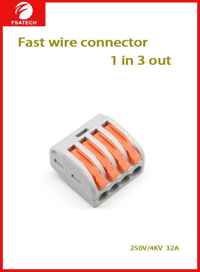 FSATECH 10 قطع سلك قابل للتوصيل بدون لحام، أسلاك مقسمة أحادية اللون، محطة سريعة 1 في 3 خارج - Image 1