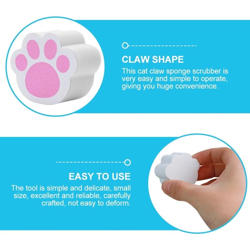 Cartoon Cat Claw Scrubber Sponge Dual Sided For Bathroom Mirror Window And Faucet Cleaning - Image 4