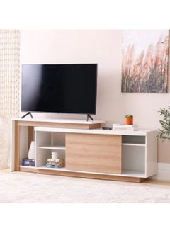 DANUBE HOME Lucia Tv Unit Extendable Top Entertainment Modern Design Multifunctional Tv Stand Wooden Tv Stand Media Console Table For Living Room Bedroom - Off White/Almond - Up To 55 Inch  - Image 2