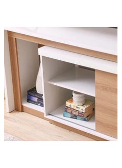 DANUBE HOME Lucia Tv Unit Extendable Top Entertainment Modern Design Multifunctional Tv Stand Wooden Tv Stand Media Console Table For Living Room Bedroom - Off White/Almond - Up To 55 Inch  - Image 5