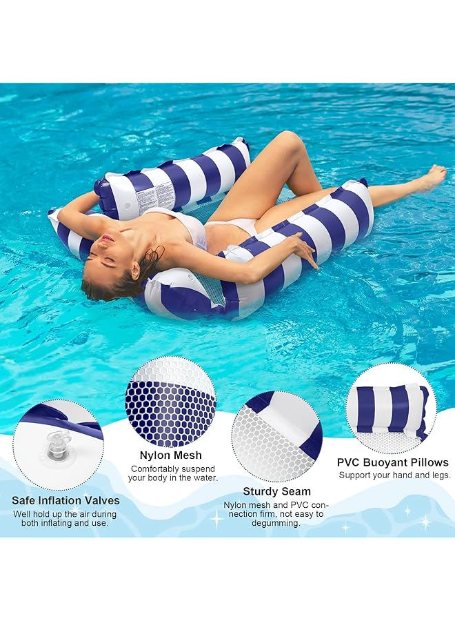 KASTWAVE 3 Pack Inflatable Pool Floats Adult 4 In 1 Multi Purpose Pool Float Water Hammock With Cup Holders Pool Floaties For Adults Swimming Pool Lake Beach - Image 5