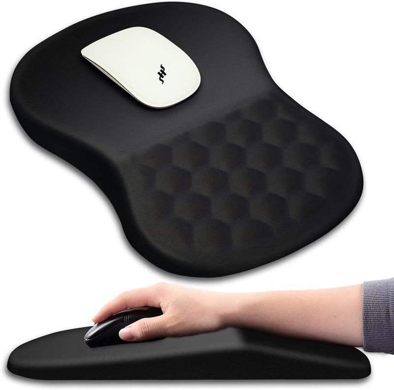 SCIENISH Memory Foam Wrist Rest Pad and Mouse Wrist Rest Support Cushion for Working Gaming Office Computer Laptop Mac-Set of 2, One Size (Ergonomic wrist guard) - Image 1