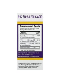 Superior Source Superior Source, B-12, B-6 & Folic Acid, 100 MicroLingual Instant Dissolve Tablets  - Image 2