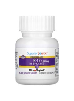 Superior Source Superior Source, B-12, B-6 & Folic Acid, 100 MicroLingual Instant Dissolve Tablets  - Image 3