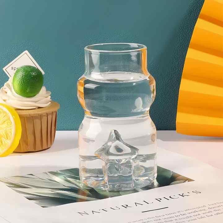 BLISS START Transparent Glass Tumbler with Glass Straw Mug for Adults and Kids 450ml Pack of 1 Fruit Juice Milk Cup Sipper Tea N Coffee Cup Can - Image 3