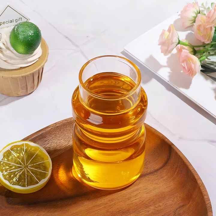 BLISS START Transparent Glass Tumbler with Glass Straw Mug for Adults and Kids 450ml Pack of 1 Fruit Juice Milk Cup Sipper Tea N Coffee Cup Can - Image 4