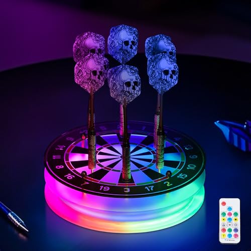 CoolGift Mart Light Up Dart Holder Christmas White Elephant Gifts for Men or Darts Enthusiasts Acrylic Dart Holder with Multiple Color Modes and Brightness Adjustment Function Remote Control - Image 3