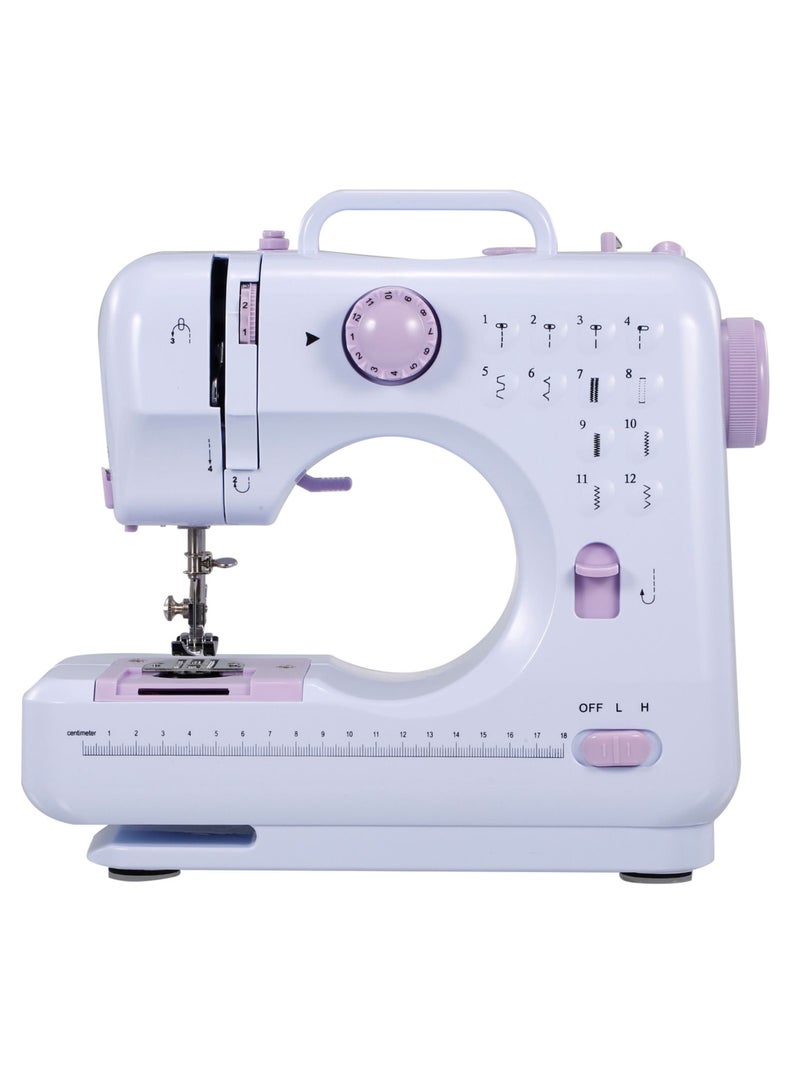 DubaiGallery 12 Stitches Household Sewing Machine, Mini Size Handheld with Foot Pedal 2 Speed Double Threads - Image 1