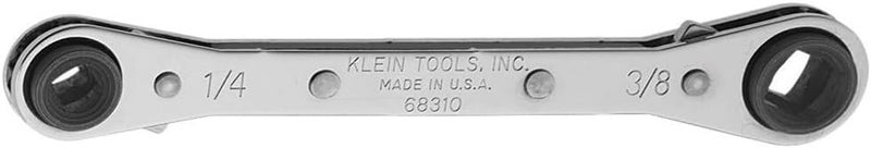 Klein Tools 68310 Ratcheting Refrigeration Wrench - Reversible with 3/16, 5/16, 1/4, and 3/8-Inch Square Sizes - Image 1