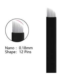 Coconut 10 Pieces Disposable 0.18mm Microblading Blade Fine Needles Permanent Makeup Curve Brow Manual Eyebrow Embroidery Tattoo Microblade Needles - 12 Pins Shape  - Image 4