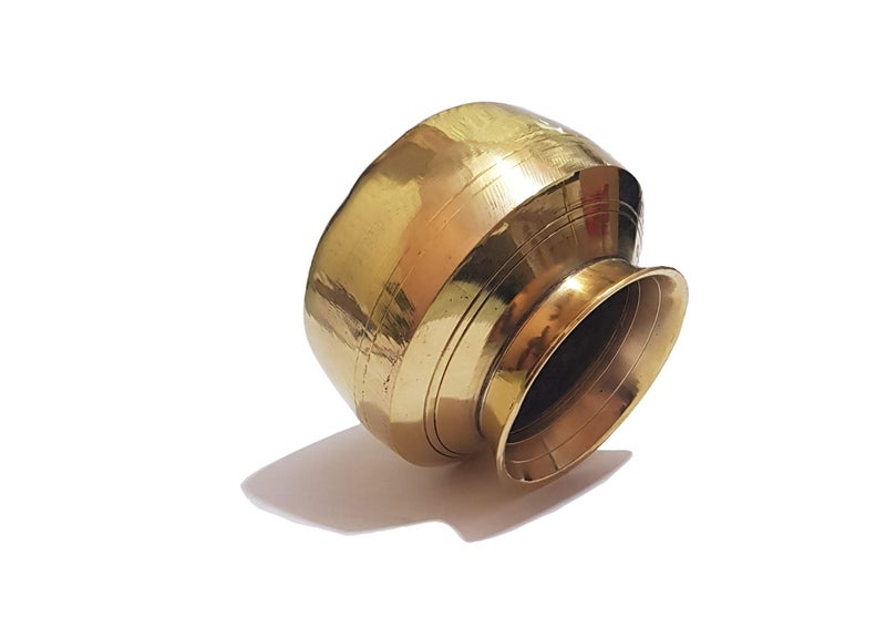 Pure Source India Brass Kalash Lota Utensil, 3.5 Inch, Gold, 1 Piece (Small Kalash) - Image 2