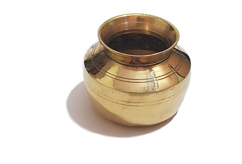 Pure Source India Brass Kalash Lota Utensil, 3.5 Inch, Gold, 1 Piece (Small Kalash) - Image 1