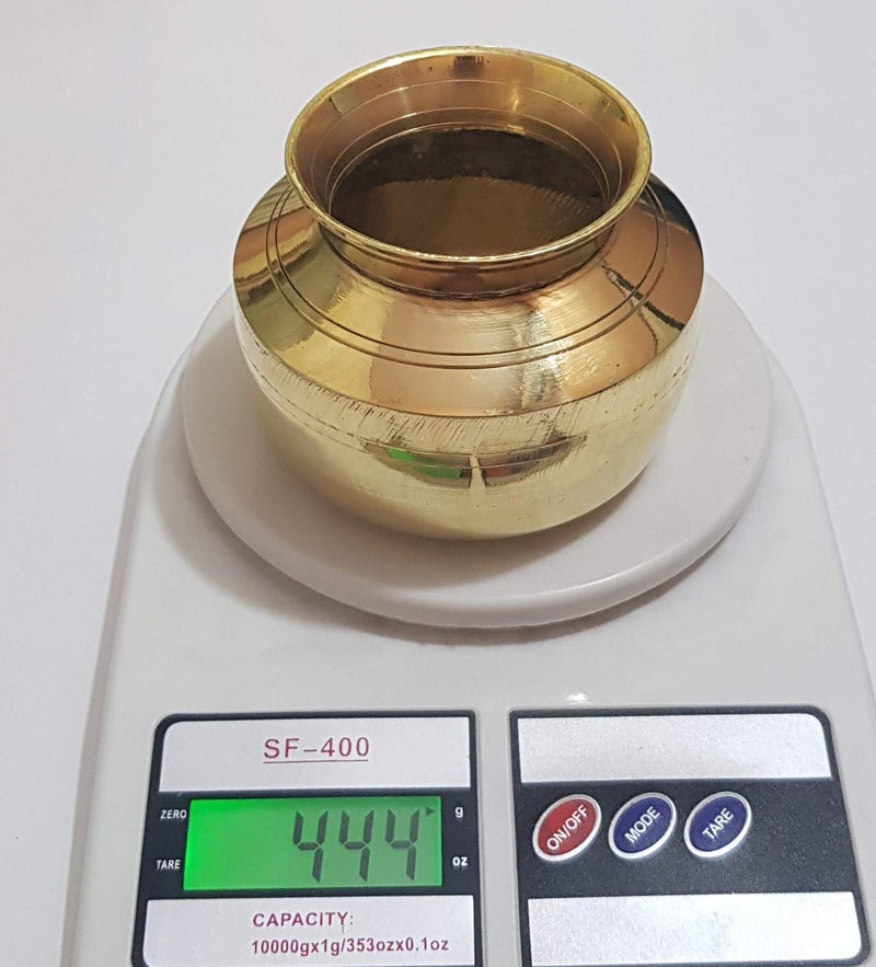 Pure Source India Brass Kalash Lota Utensil, 3.5 Inch, Gold, 1 Piece (Small Kalash) - Image 5