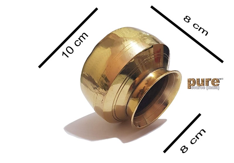 Pure Source India Brass Kalash Lota Utensil, 3.5 Inch, Gold, 1 Piece (Small Kalash) - Image 3