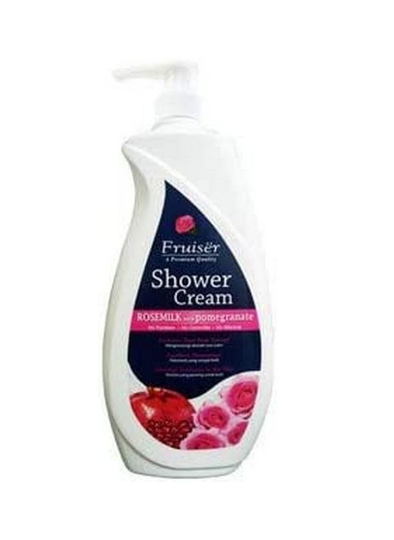 Fruiser - Shower Cream Rose Milk with Pomegranate 1000 Ml - Image 1