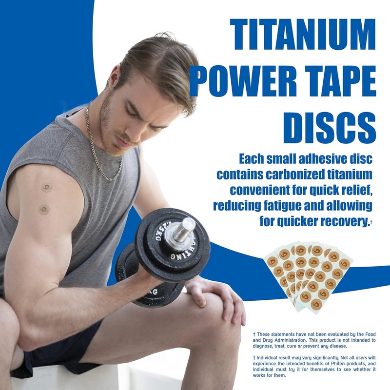 Phiten Power Tape Discs - Round Disc Shaped Water-Resistant Athletic Tape for Muscle, Knee, Elbow, Shoulder, and Joint Support - Professional Sports Therapeutic Athletic Tape - 70 Pieces - Image 2