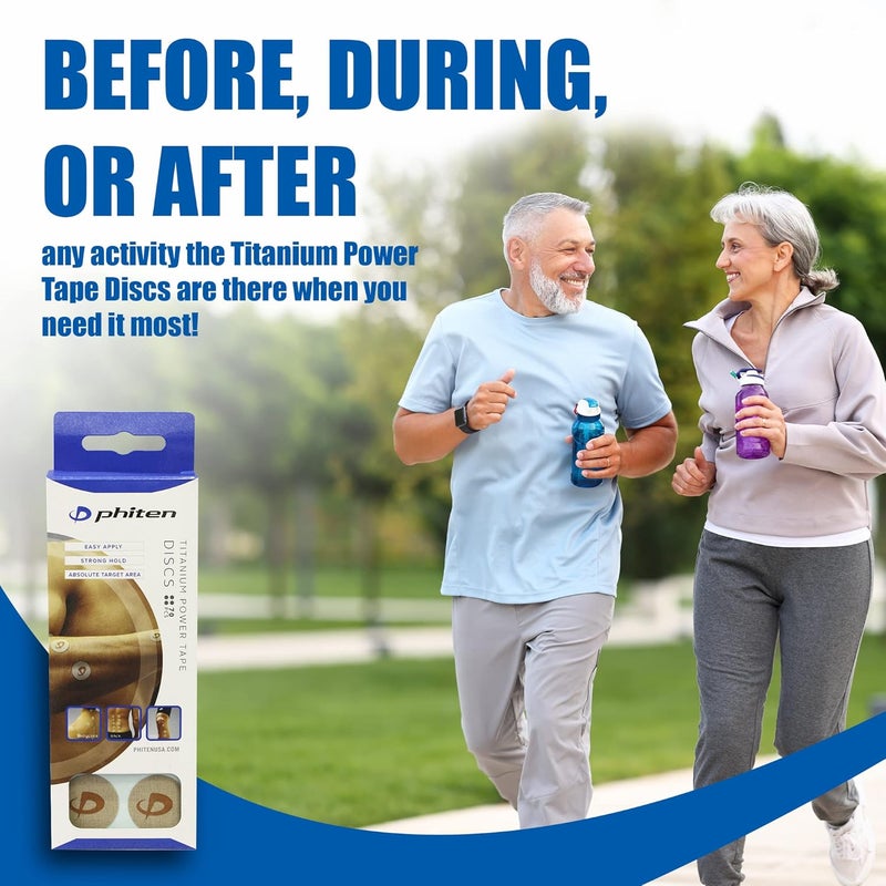 Phiten Power Tape Discs - Round Disc Shaped Water-Resistant Athletic Tape for Muscle, Knee, Elbow, Shoulder, and Joint Support - Professional Sports Therapeutic Athletic Tape - 70 Pieces - Image 4