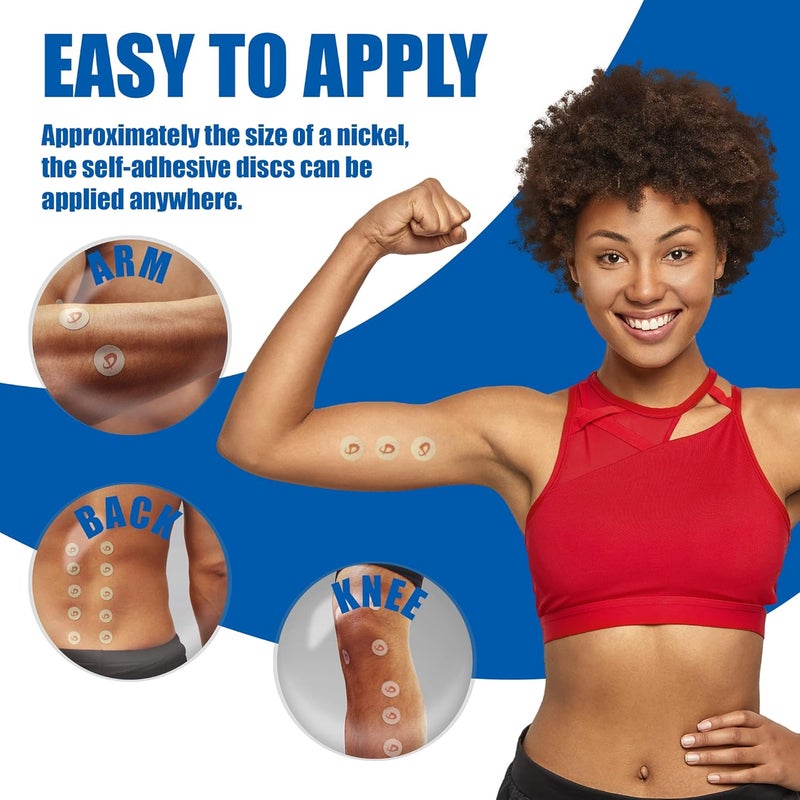 Phiten Power Tape Discs - Round Disc Shaped Water-Resistant Athletic Tape for Muscle, Knee, Elbow, Shoulder, and Joint Support - Professional Sports Therapeutic Athletic Tape - 70 Pieces - Image 3