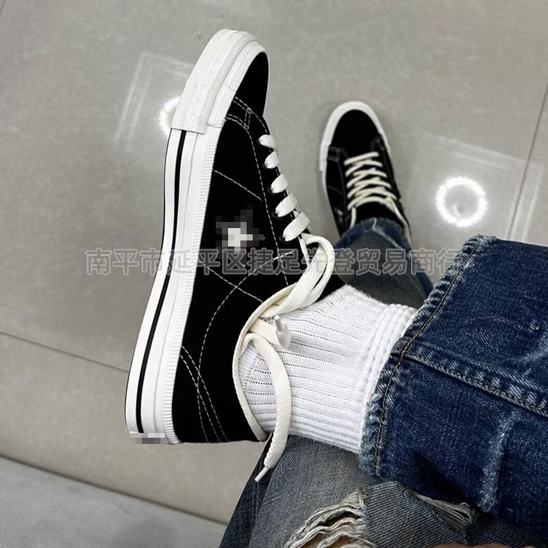 Putian Spot Fenghuo Kimura Black and White Suede Low-Top Canvas Shoes Skateboard Shoes Men and Women Sneakers Size Wholesale - Image 3