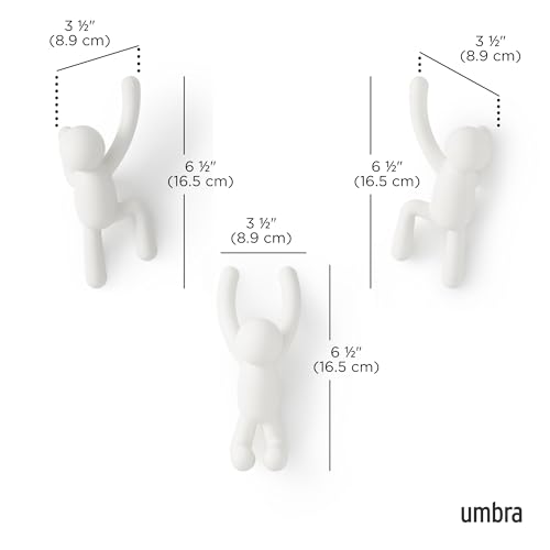 UMBRA خطافات حائط أمبرا بادي، أبيض، مجموعة من 3 - Image 3