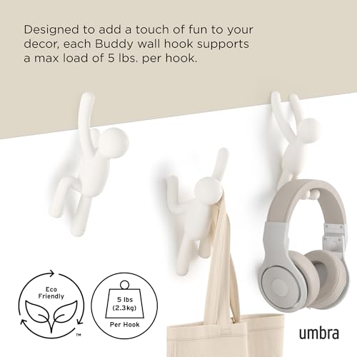 UMBRA خطافات حائط أمبرا بادي، أبيض، مجموعة من 3 - Image 5
