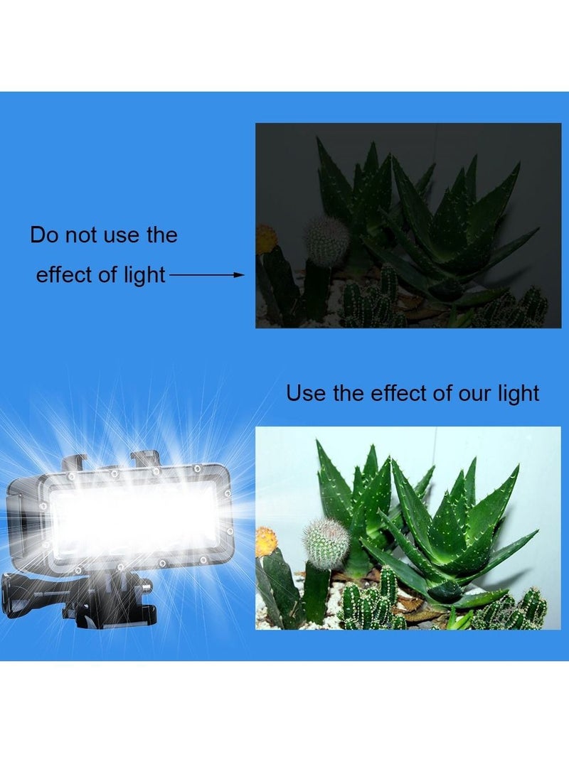 سبتيج ضوء مقاوم للماء عالي الطاقة قابل للتعتيم ببطارية مزدوجة مقاوم للماء مصباح فيديو LED يملأ الضوء الليلي للغوص تحت الماء ضوء لـ Gopro Hero 10 Hero 9 Hero 8 Hero 7Hero 6 Hero 5 Hero 4/3 + / 3 Session  - Image 2