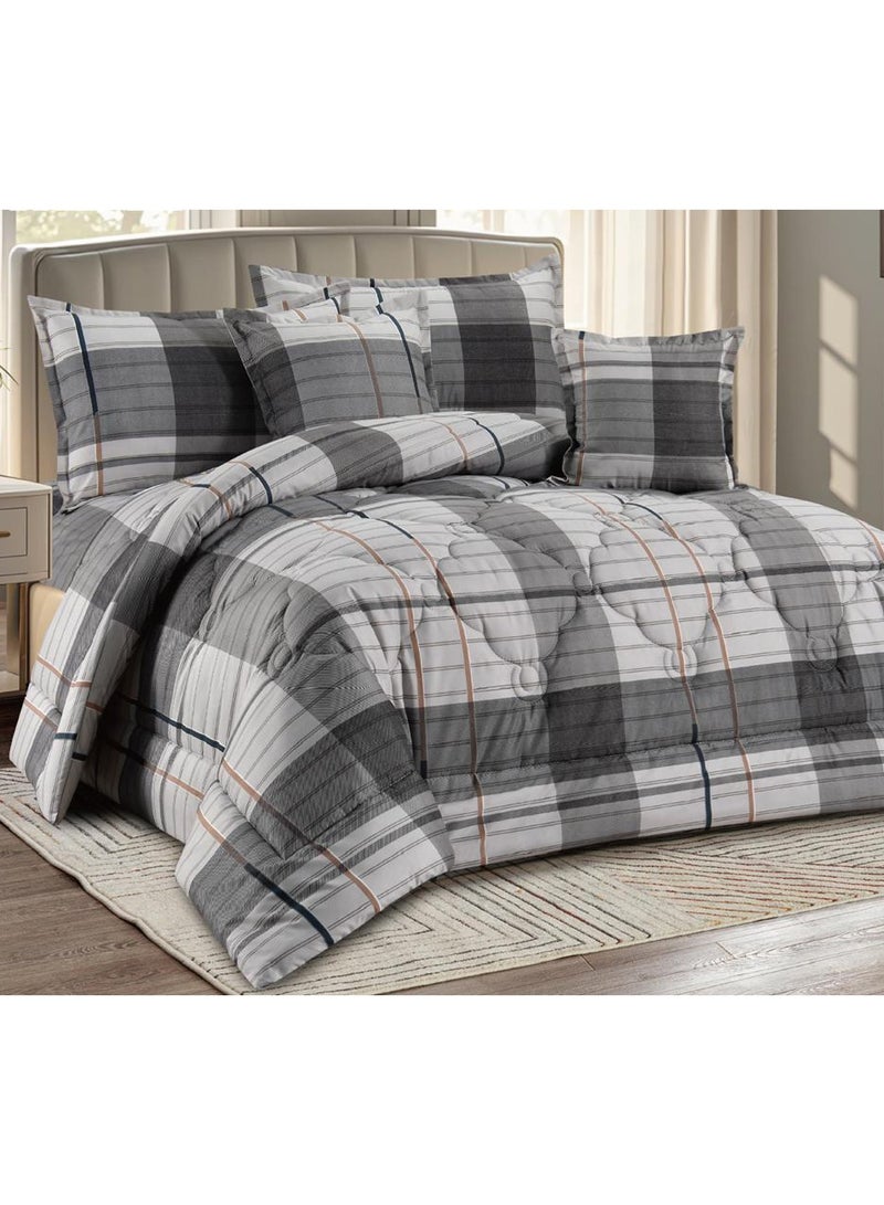 Miral 6-Piece Double Bed Comforter Set – Soft Printed Quilt with Full Fitted Sheet and Pillow Covers – Size 220×240 cm - Image 2