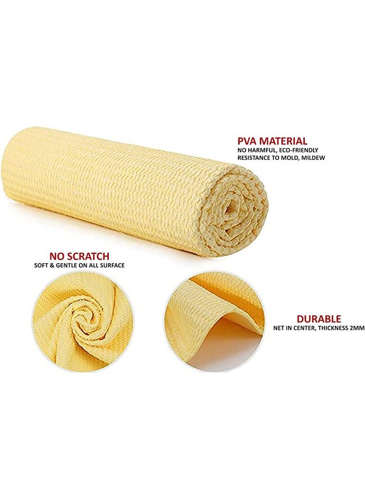 MR.SMART Mr Smart Premium Chamois Car Cleaning Cloth Set, Multi-Purpose Absorbent Towels for Auto Interior, Dashboard, Glass - Image 3