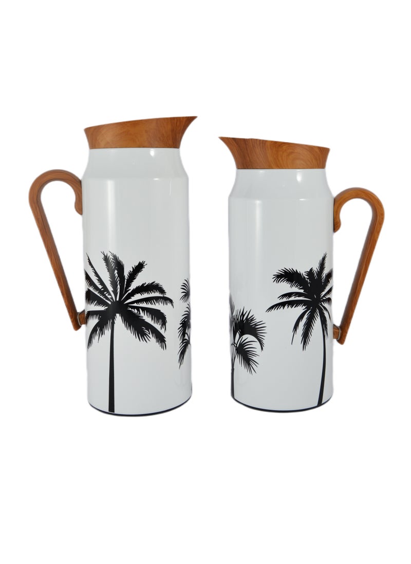 Home Maker - 2-Piece Thermal Flask Set – 0.75L & 1L – Stainless Steel Exterior with Inner Glass Insulation - Image 1