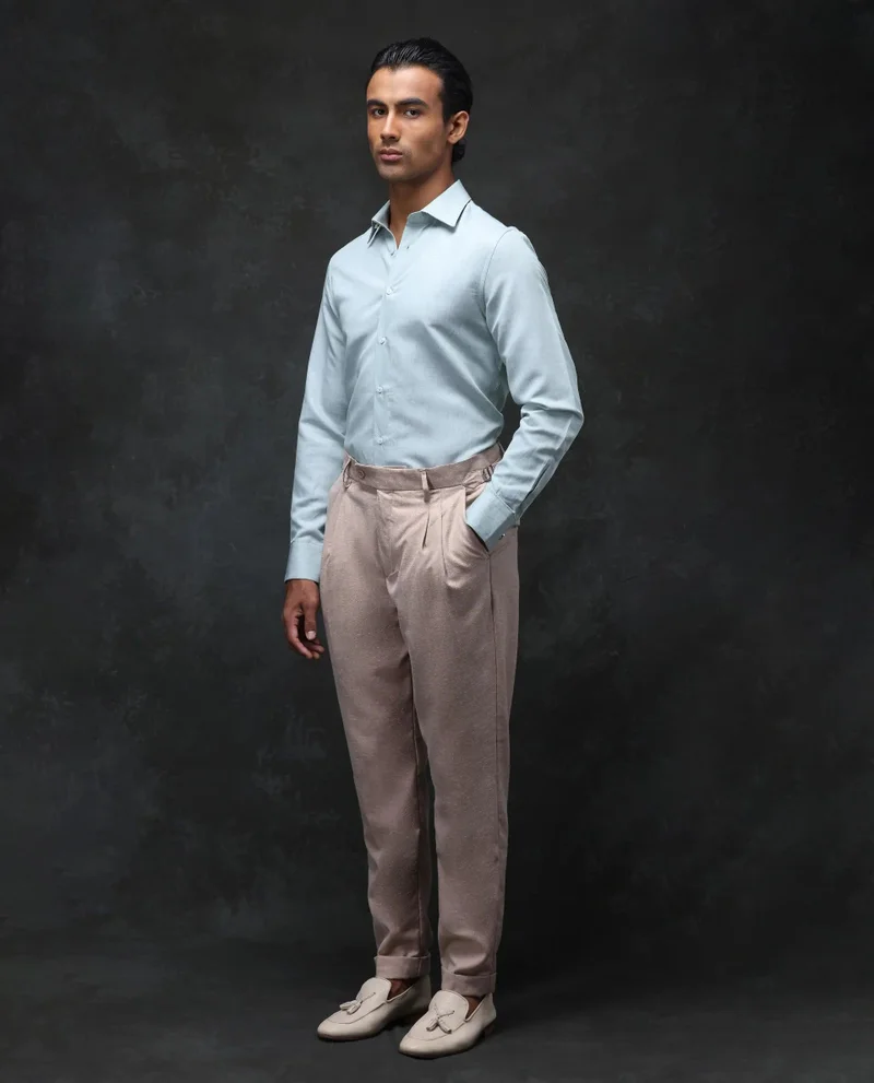Rare Rabbit Men's Linen Blend Pleated Trouser