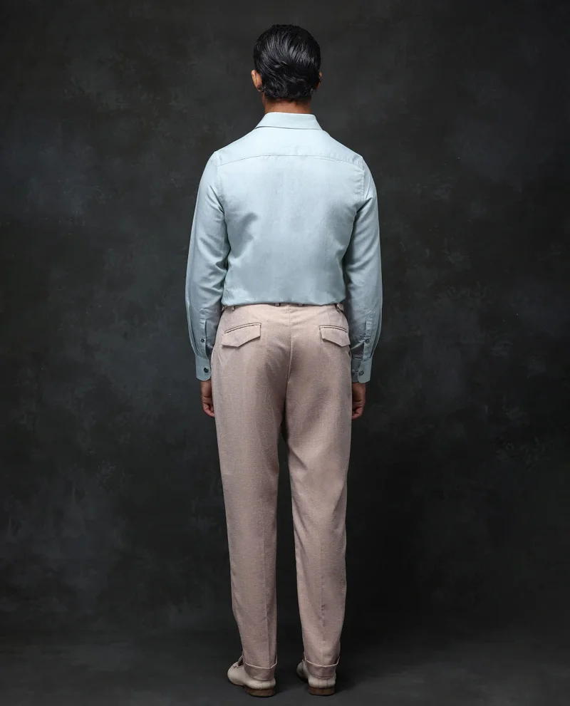 Rare Rabbit Men's Linen Blend Pleated Trouser