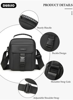 DUNISO Crossbody Bag for Men, Waterproof Shoulder Bag with Adjustable Strap, Mini Travel Messenger Bag with Multi Zipper, Small Oxford Cloth Carry Bags, Lightweight Sling Bag for Man Outdoor Daily Use  - Image 2