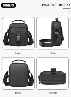 DUNISO Crossbody Bag for Men, Waterproof Shoulder Bag with Adjustable Strap, Mini Travel Messenger Bag with Multi Zipper, Small Oxford Cloth Carry Bags, Lightweight Sling Bag for Man Outdoor Daily Use  - Image 3