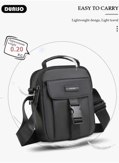 DUNISO Crossbody Bag for Men, Waterproof Shoulder Bag with Adjustable Strap, Mini Travel Messenger Bag with Multi Zipper, Small Oxford Cloth Carry Bags, Lightweight Sling Bag for Man Outdoor Daily Use  - Image 5