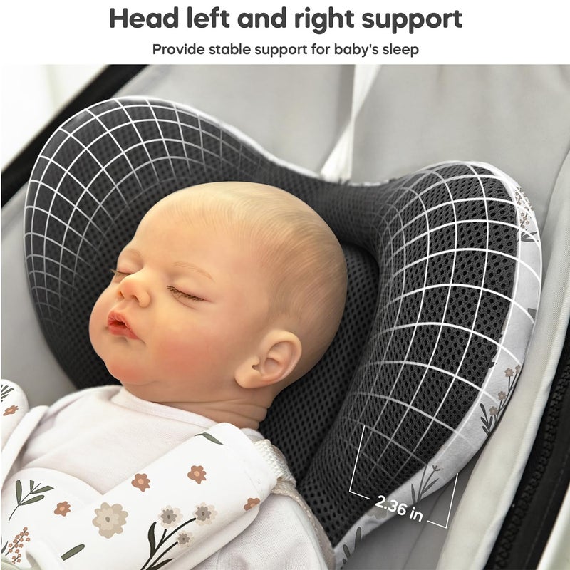 mamatepe إدخال للأطفال متوافق مع أرجوحة 4moms RockaRoo و MamaRoo متعددة الحركة للمواليد الجدد، قماش شبكي ناعم وبارد، تصميم قابل للعكس، إدخال للمواليد الجدد مع دعم للرأس والجسم، قابل للغسل في الغسالة - Image 4