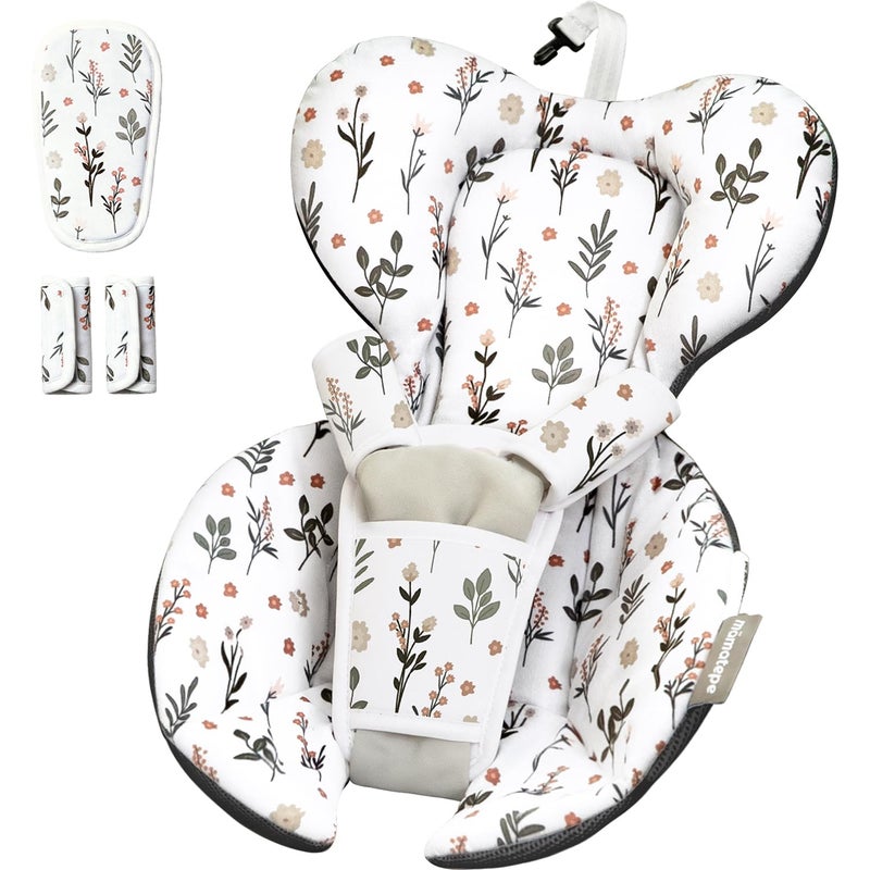 mamatepe إدخال للأطفال متوافق مع أرجوحة 4moms RockaRoo و MamaRoo متعددة الحركة للمواليد الجدد، قماش شبكي ناعم وبارد، تصميم قابل للعكس، إدخال للمواليد الجدد مع دعم للرأس والجسم، قابل للغسل في الغسالة - Image 1