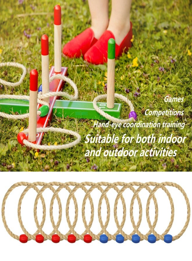 DONZWIYES 10 Pack Sisal Rope Ring Toss Game Replacement Parts for Kids and Adults, Outdoor Toss Rings for Speed Agility Practice Game,Yard Games Lawn Games for Party(Red and Blue) - Image 5