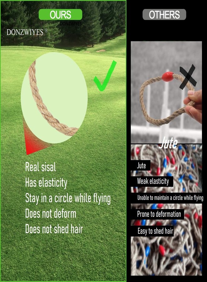 DONZWIYES 10 Pack Sisal Rope Ring Toss Game Replacement Parts for Kids and Adults, Outdoor Toss Rings for Speed Agility Practice Game,Yard Games Lawn Games for Party(Red and Blue) - Image 2