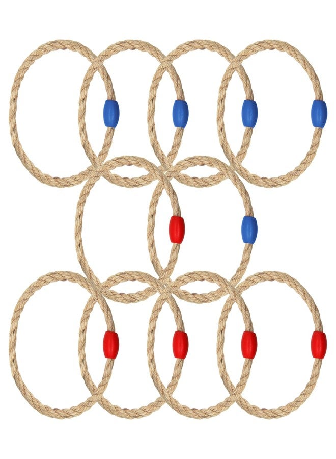 DONZWIYES 10 Pack Sisal Rope Ring Toss Game Replacement Parts for Kids and Adults, Outdoor Toss Rings for Speed Agility Practice Game,Yard Games Lawn Games for Party(Red and Blue) - Image 1