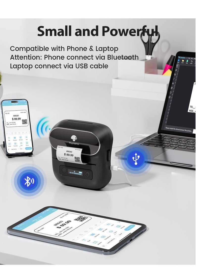 Phomemo M220 Label Maker, 3 Inch Label Printer - Sticker, Barcode for Clothing, Mailing, Small Business, Compatible with Phone, PC, Bluetooth Thermal Printer, Support Many Language - Image 4